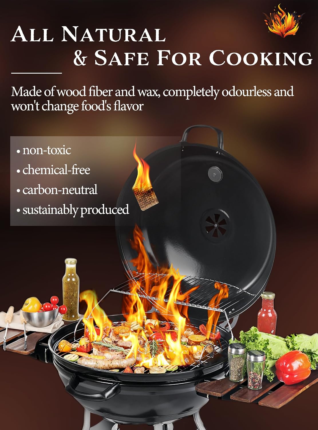 Nvkrvks Fire Starter 64, Easy-Burning Fire Starter Squares for Campfires | Natural & Waterproof BBQ Fire Starters - Image 8