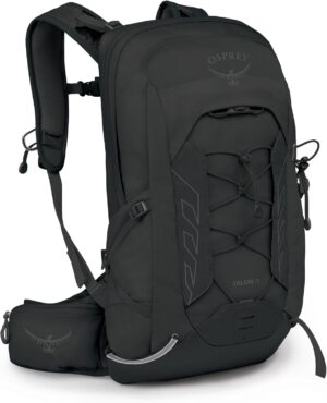 Osprey Talon 11L Men's Lightweight Hiking Backpack, Black OS | daypack, travel daypack, camping pack, Black color, OS size