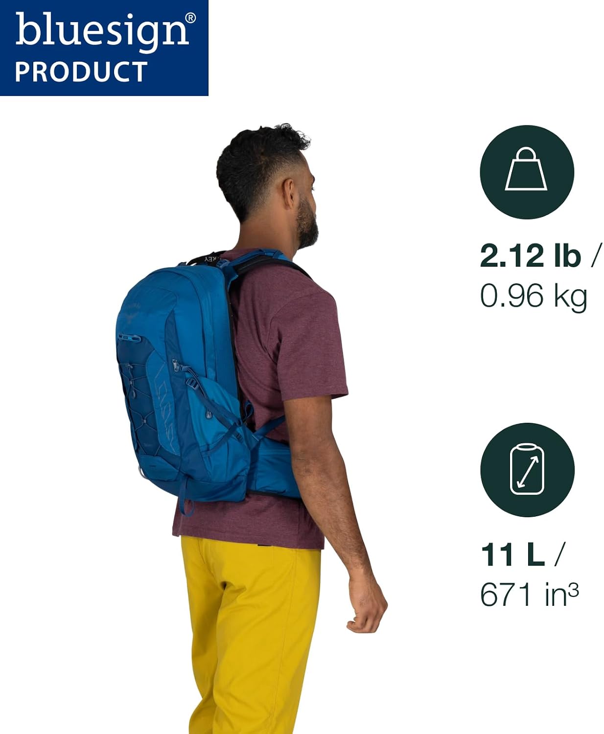 Osprey Talon 11L Men's Lightweight Hiking Backpack, Black OS | daypack, travel daypack, camping pack, Black color, OS size - Image 2
