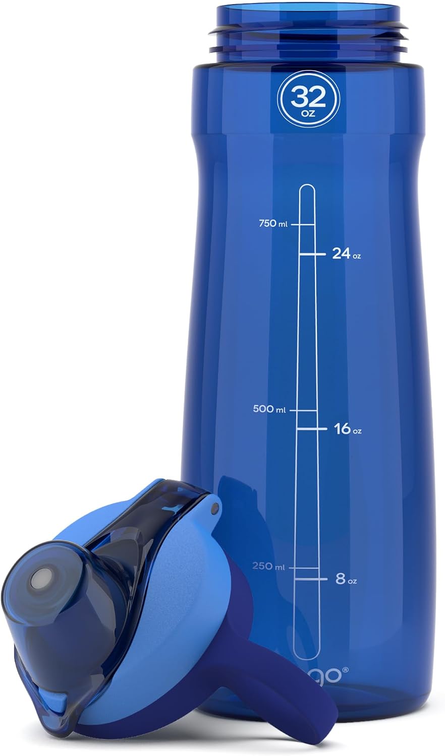 Pogo BPA-Free Tritan Plastic Water Bottle with Chug Lid, 32 Oz, Blue - Image 4