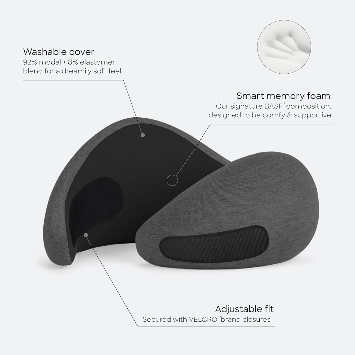 Ostrichpillow GO Travel Pillow, 360° Memory Foam Support, Soft & Washable - Image 3