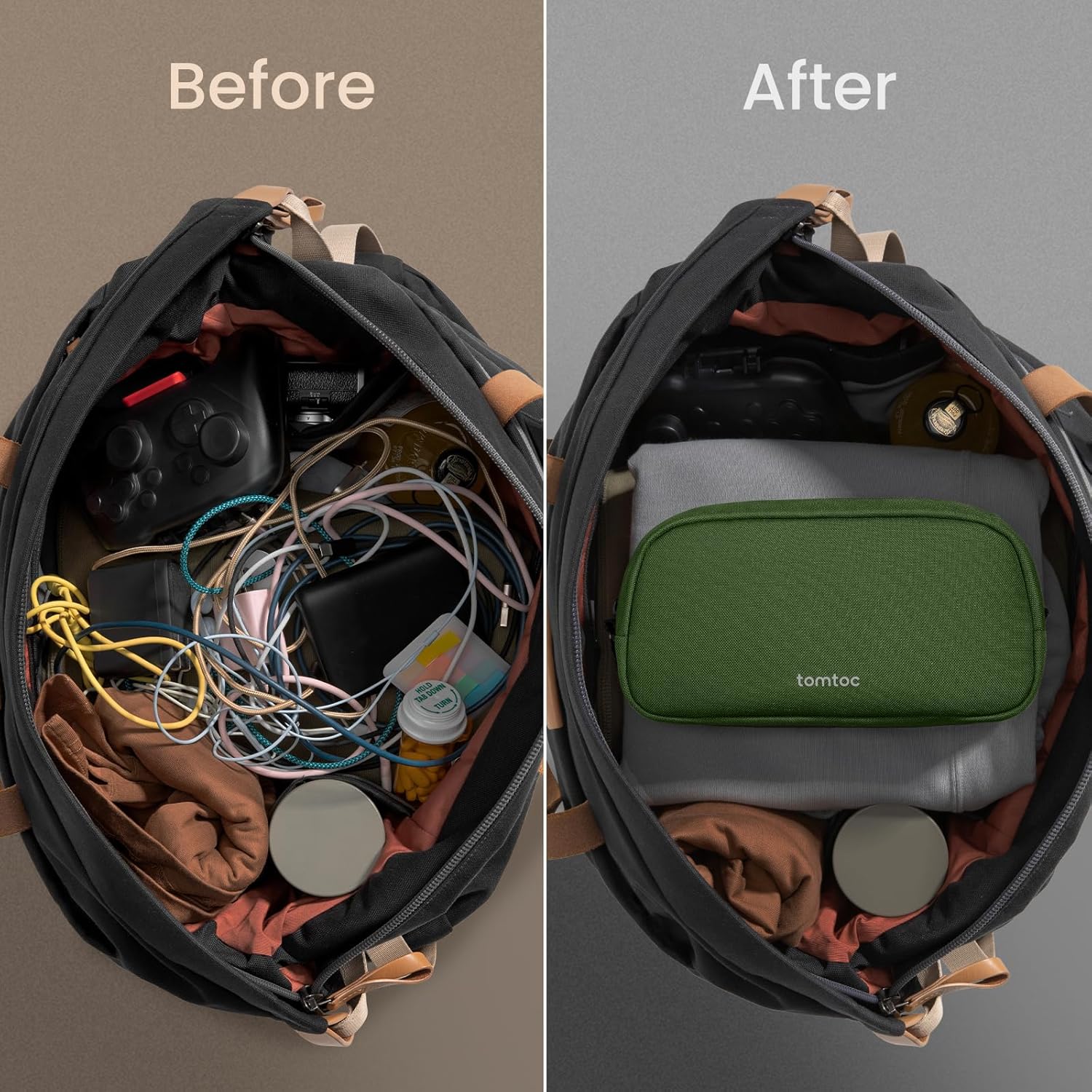 tomtoc Electronics Organizer Travel Case, Water Resistant Travel Bag Cable Organizer for Essentials, Tech Pouch Accessories Carry Storage for Cord, Phone, Cables, Airpods, USB Flash Drive, Daily Items | Water Resistant Tech Pouch Accessories Travel Bag Carry Storage for Cord, Phone, Cables, Airpods, USB Drive, Daily Items - Image 5
